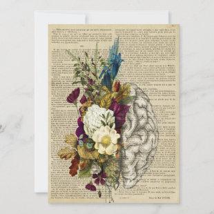 medical floral brain anatomy poster invitation