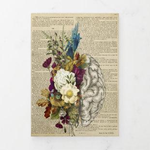 medical floral brain anatomy poster Tri-Fold announcement