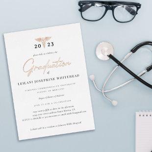 Medical Modern Graduation  Foil Invitation