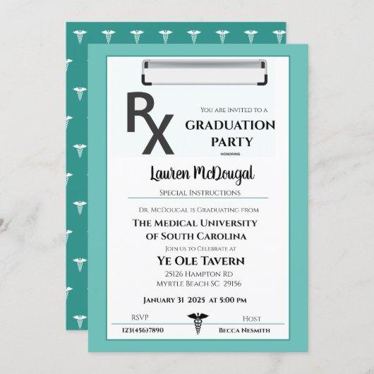 Medical Prescription Pad Graduation Invitation