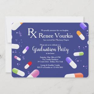 Medicine Capsules Graduation Party Invitation