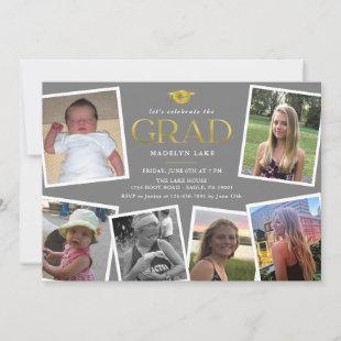 Memory Board Photo Collage Grad Party Invitation