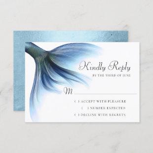 Mermaid Glam Tail | Dusty Ice Blue Luster Sheen RSVP Card