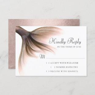 Mermaid Posh Tail | Dusty Terracotta Peach Sheen RSVP Card