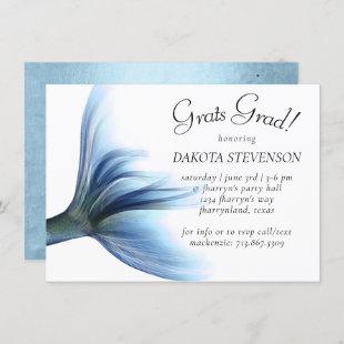 Mermaid Tail Glam | Dusty Ice Blue Graduation Invitation