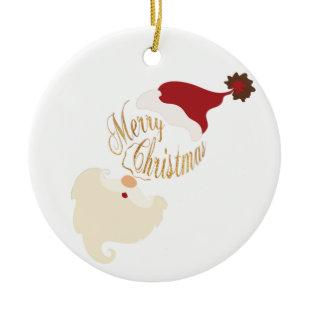 Merry Christmas Santa Ceramic Ornament