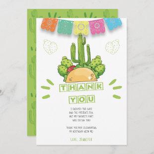 Mexican Thank you Taco Cactus Card