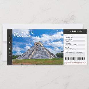 Mexico Trip Boarding Pass Travel Vacation Ticket
