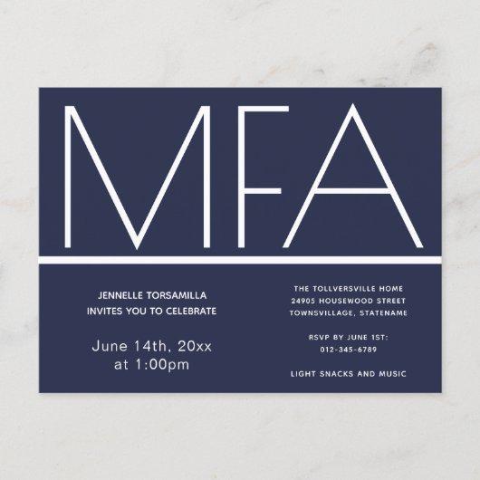 MFA degree Graduation Party Invitation Postcard