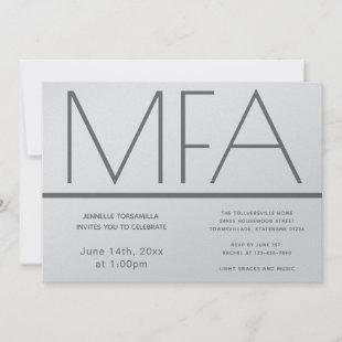 MFA degree Silver Graduation Party Invitation