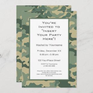 Military Camouflage Party Invitation