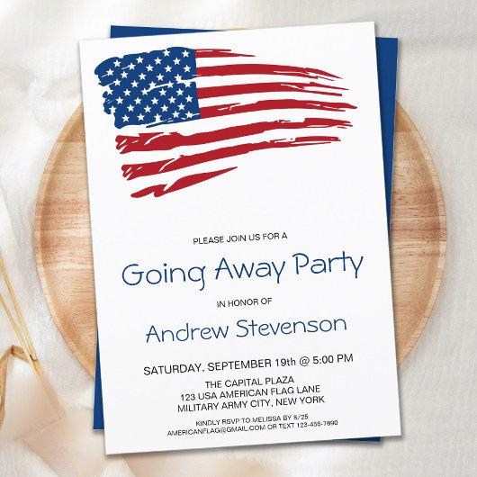 Military Going Away Party USA American Flag Party Invitation