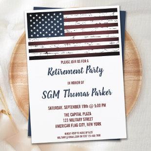 Military Retirement Party American Flag Invitation