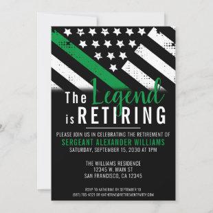 Military Retirement Thin Green Line Flag Army Invitation