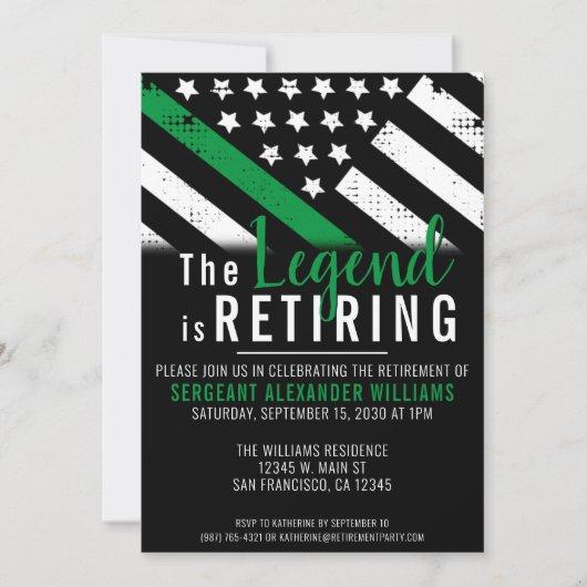 Military Retirement Thin Green Line Flag Army Invitation