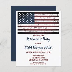 Military Retirement USA Flag Budget Invitation