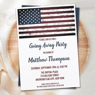 Military Soldier Going Away Party American Flag Invitation