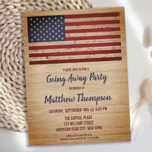 Military Soldier Going Away Patriotic America Flag Announcement Postcard