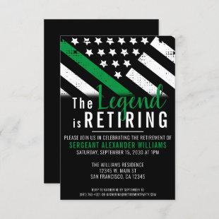 Military Thin Green Line Army Retirement Party Invitation