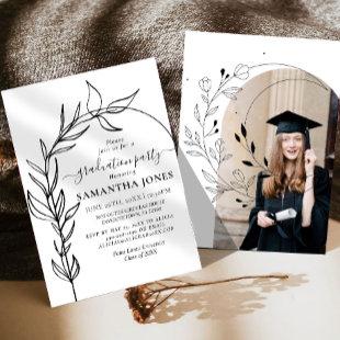 Minimal Arch Photo Graduation Party Invitation