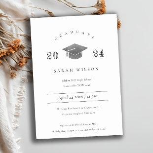 Minimal Clean Simple Silver Foil Graduation Party Invitation