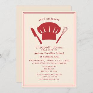 Minimal Culinary School Graduation Party Invitation