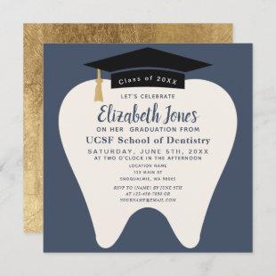 Minimal Dentistry School Tooth Graduation Party  Invitation