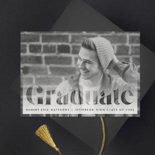 Minimal Graduate Fog Photo Invitation