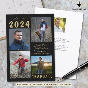 Minimal Graduation 5 Photo Collage Script Announcement