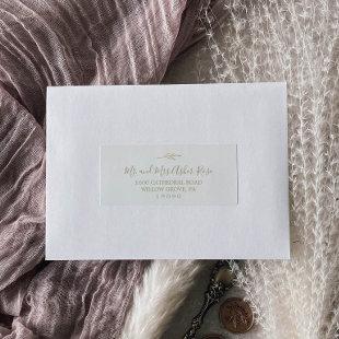 Minimal Leaf | Gold Wedding Guest Address Labels