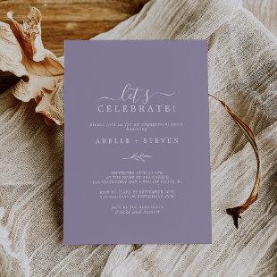 Minimal Leaf | Lavender Let's Celebrate Invitation