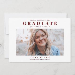 Minimal Photo Graduation Invitation