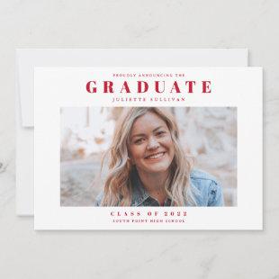 Minimal Simple Clean Photo Graduation Invitation