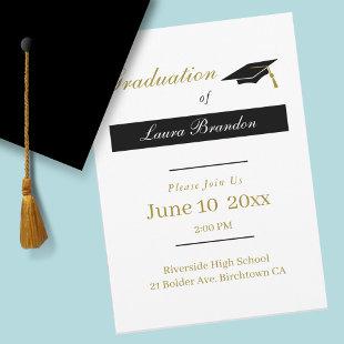 Minimal Text Graduation Invitation