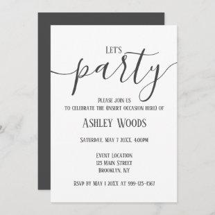 Minimalist Any Occasion Party Celebration Invitation