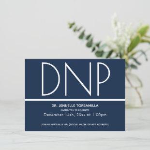 Minimalist Blue Virtual DNP Graduation Party Invitation