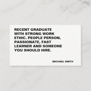 Minimalist Bold Large Quote Business Card