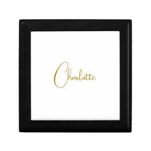 Minimalist Calligraphy Script Name Gold Color Gift Box
