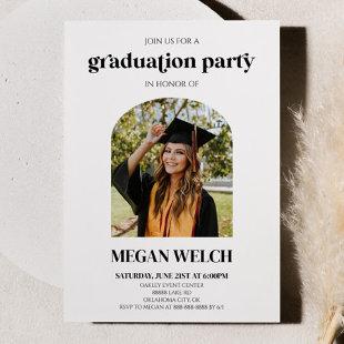 Minimalist Custom Photo Arch Graduation Party Invitation