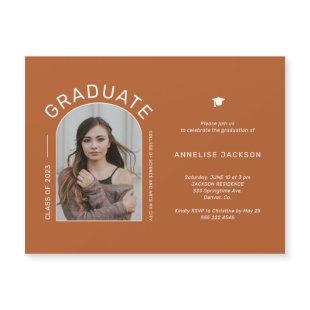 Minimalist elegant photo graduation party  magnetic invitation