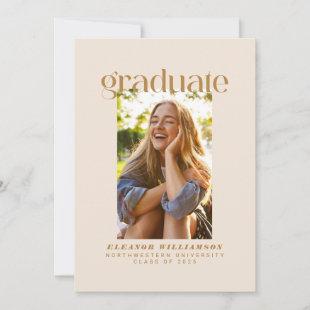 Minimalist Elegant Typography Gold Photo Graduate Announcement
