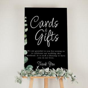 Minimalist Eucalyptus Black Cards and Gifts  Poster