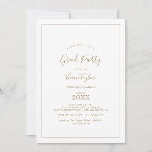 Minimalist Gold Grad Party Invitation