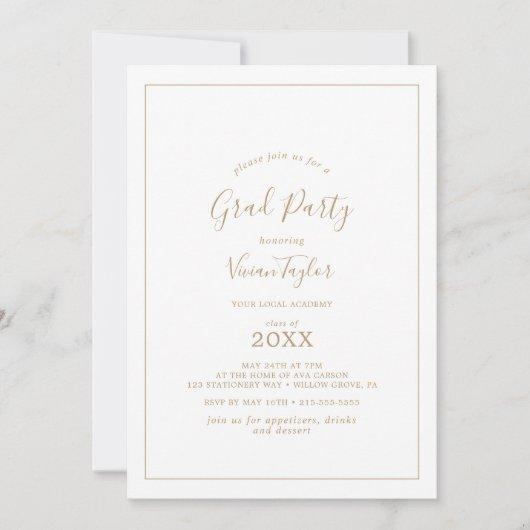 Minimalist Gold Grad Party Invitation