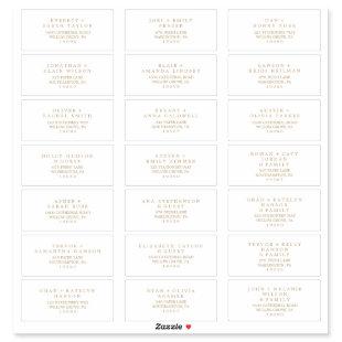 Minimalist Gold Typography Guest Address Labels
