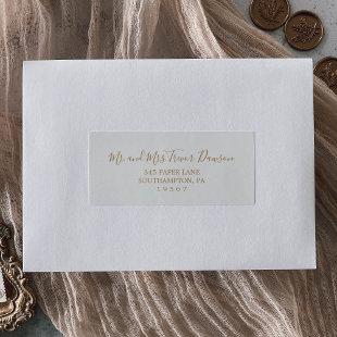 Minimalist Gold Wedding Guest Address Labels