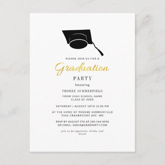 Minimalist Grad 2022 Typography Graduation Party Invitation Postcard