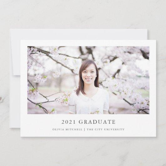 Minimalist Grad | Simple Photo 2021 Graduation Announcement