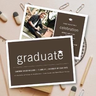 Minimalist Graduate Photo Simple Graduation Party Invitation
