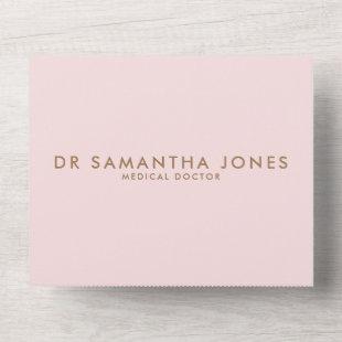 Minimalist Modern Doctor Professional Pink All In One Invitation